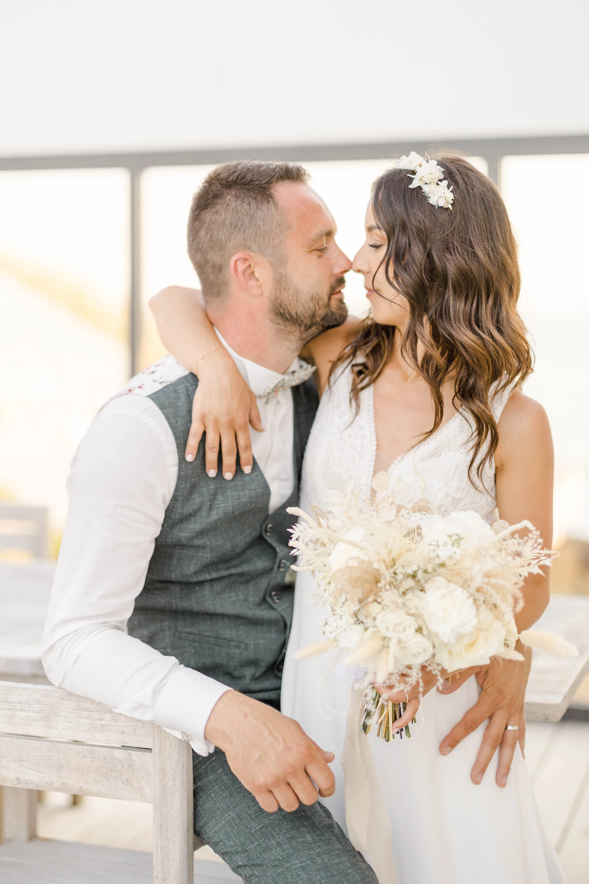 robe bonheur événement gris marron